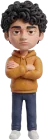 TinTin, a clay mini Nitin in a mustard hoodie